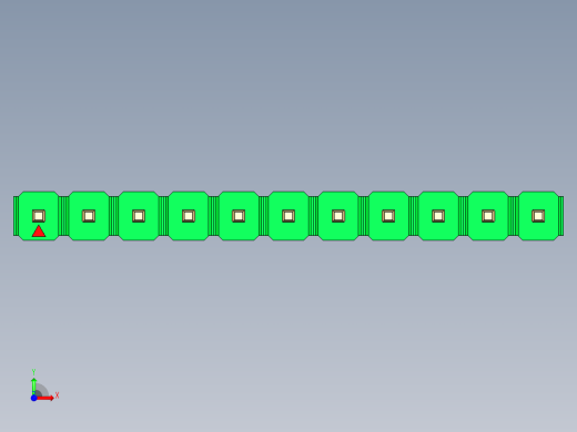 彩色公头100mil（2.54mm）系列-DS1021_green_1x11p_100mil_Type43_rev1.0前视缩略图