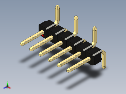 彩色公排针 100mil 2.54mm 系列-DS1022_black_06p_100mil_Type_SMT_R1_rev1.0
