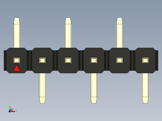 彩色公排针 100mil 2.54mm 系列-DS1022_black_06p_100mil_Type_SMT_R1_rev1.0前视缩略图