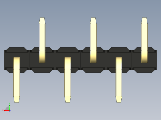 彩色公排针 100mil 2.54mm 系列-DS1022_black_06p_100mil_Type_SMT_R1_rev1.0后视缩略图