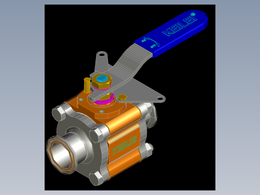 DN40卡箍式球阀三维图