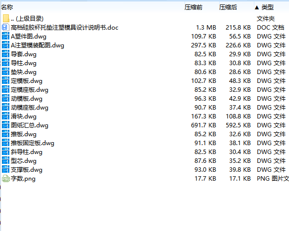 高档硅胶杯托垫的注塑模具设计-滑块抽芯注射模含15张CAD图