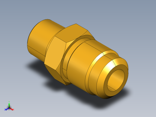 扩口式工业通用硬管接头Male Connector 48F-10-6正等轴测缩略图