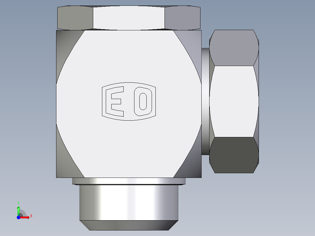卡套式工业通用硬管接头EO_High_pressure_banjo_elbow_WH42LMCF前视图