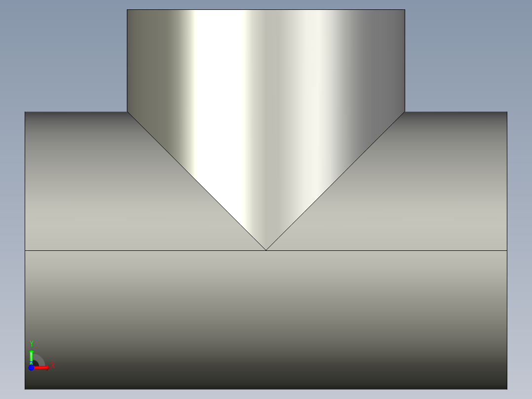 船舶管路系统SeaCor_Tee_SxSxS_37J101060_6in前视图