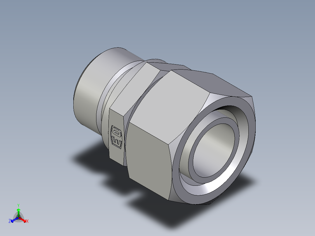 卡套式工业通用硬管接头EO_Standpipe_connector_EVGE22LREDCF正等轴测图
