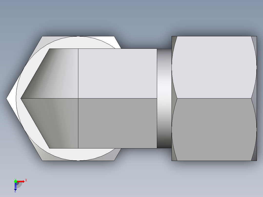 卡套式工业通用硬管接头EO_Swivel_nut_elbow_EW16SCF俯视图
