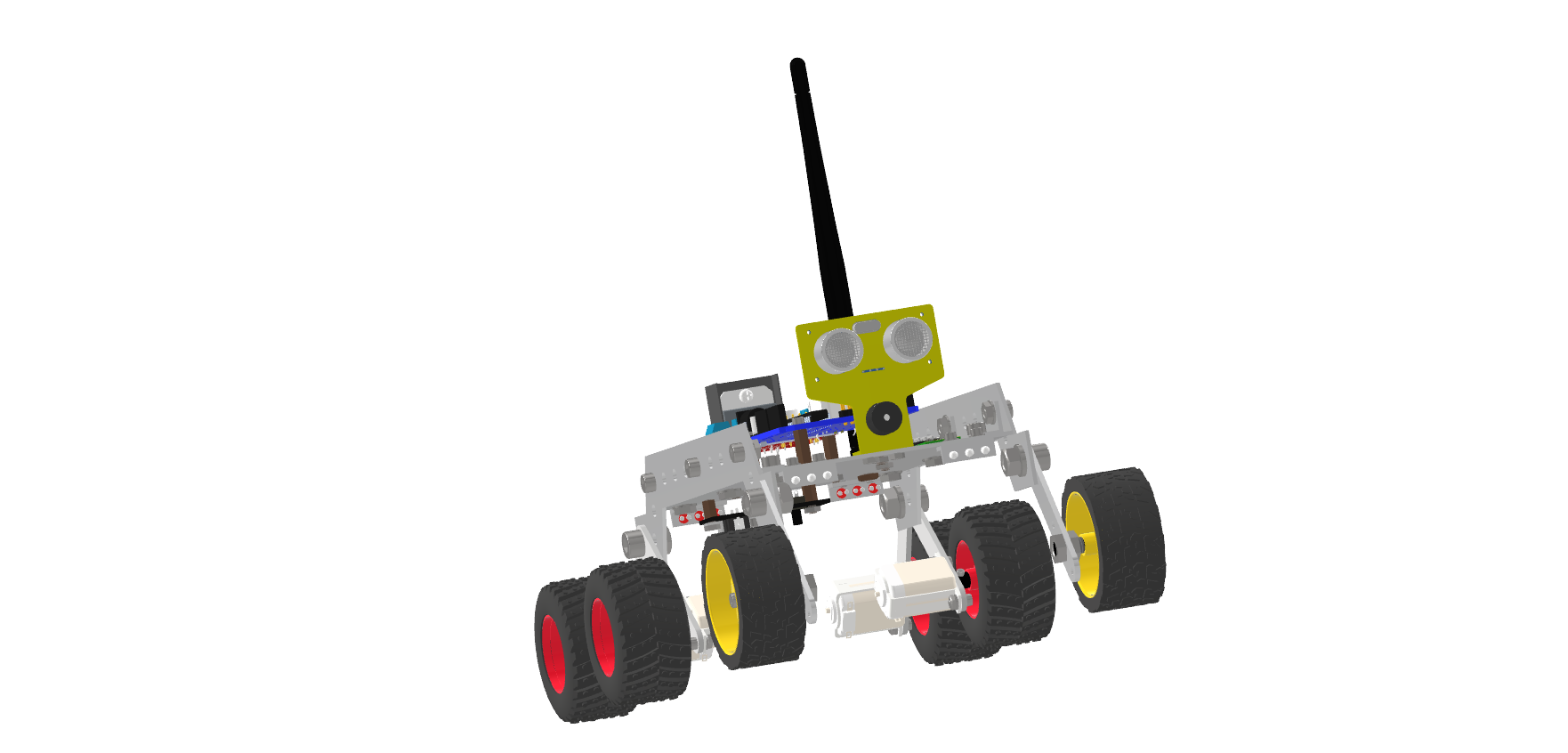 带Arduino和蓝牙模块的六轮小车
