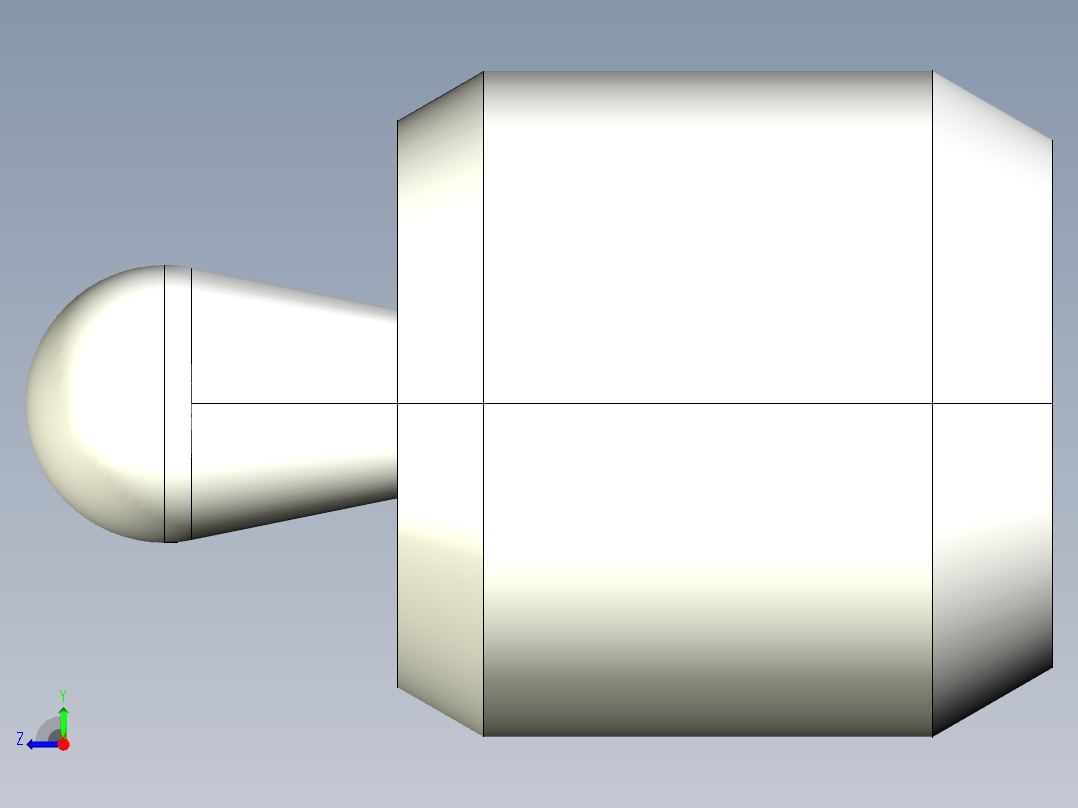 側向式定位柱(塑膠梢B)2215-3D多系列多零件图纸模型右视图