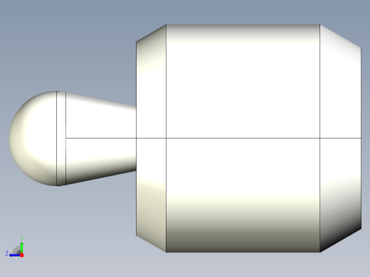 側向式定位柱(塑膠梢B)2215-3D多系列多零件图纸模型右视缩略图