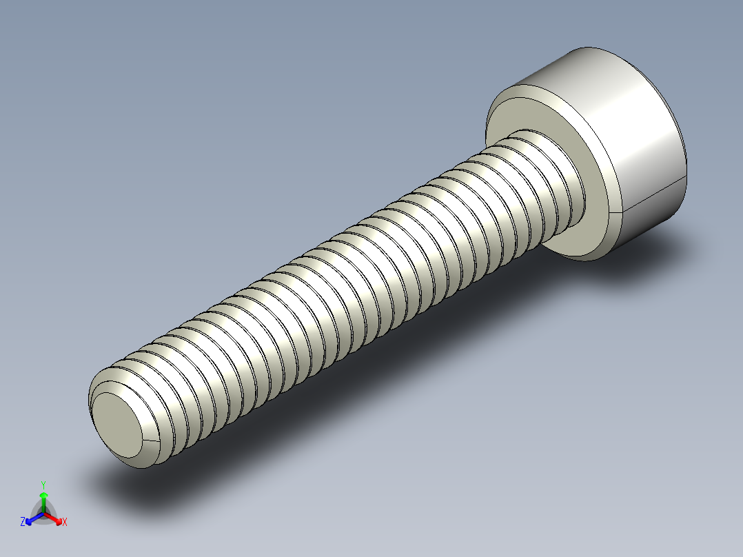 M4 x 0.7mm Thread 22mm LONG SOCKET HEAD CAP SCREW.IGS主视图