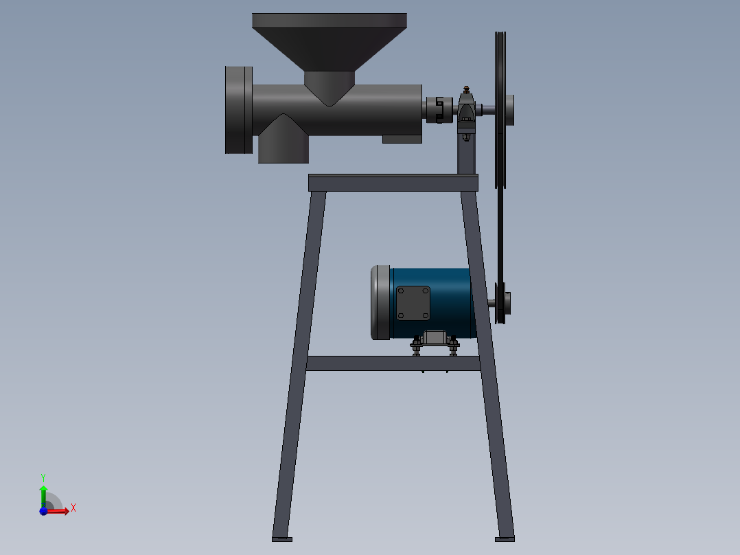 小型对辊面粉研磨机结构设计前视图