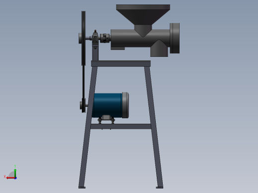 小型对辊面粉研磨机结构设计后视缩略图