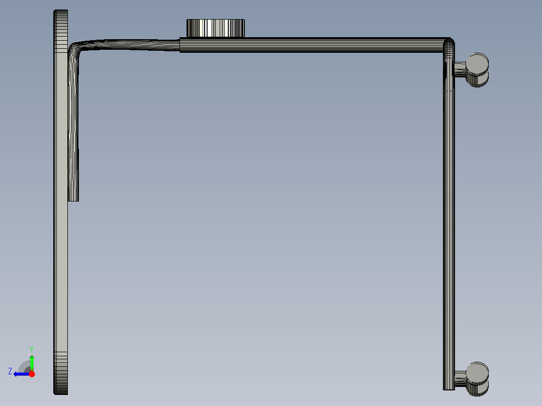 医院床头柜+柜右视图