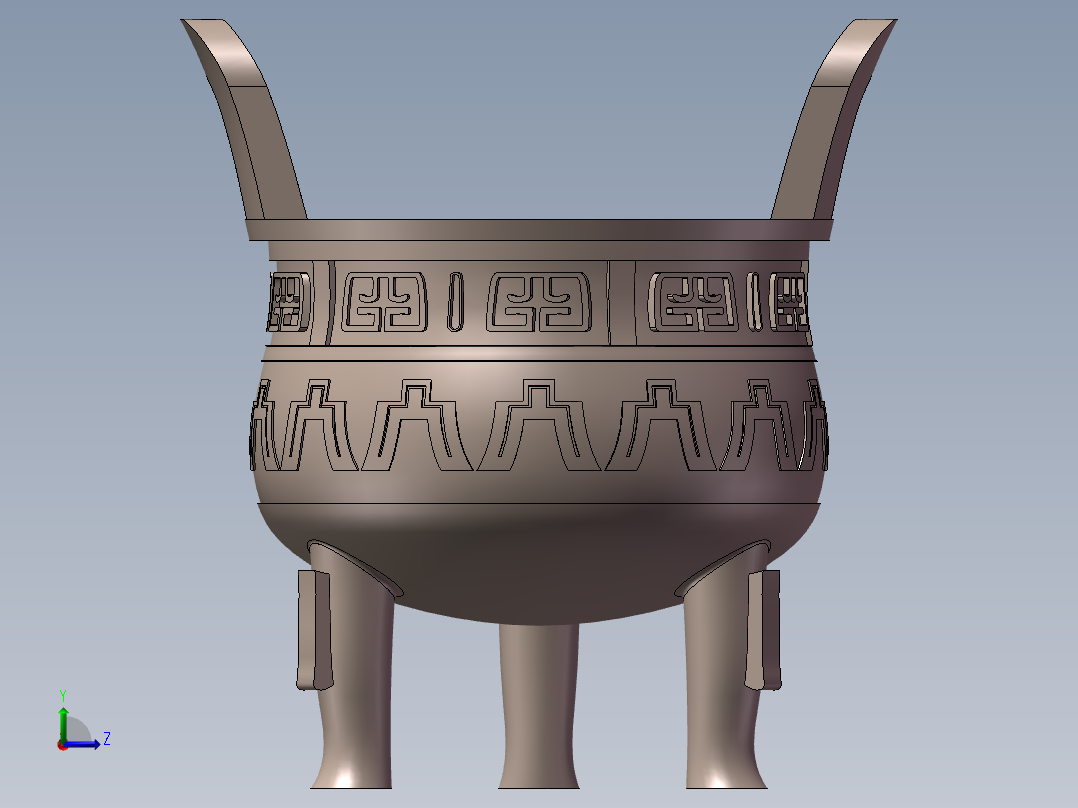 鼎设计模型左视图