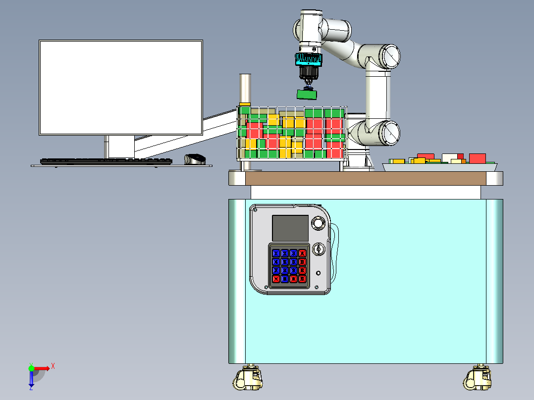 混码抓取教学平台step俯视图