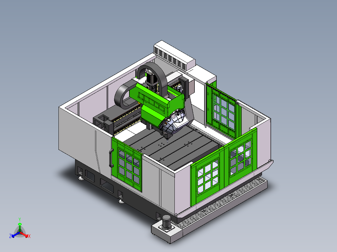 1513特大型钻攻中心sw18可编辑正等轴测图