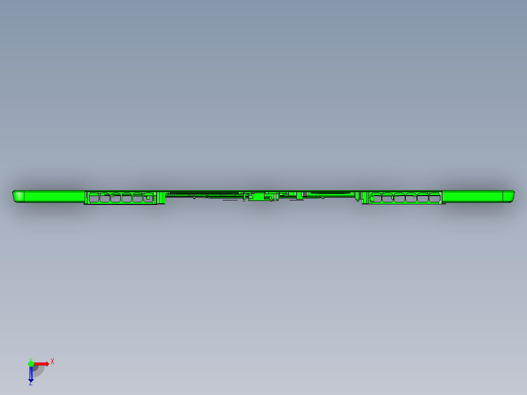 笔记本C壳加工侧斜孔程序模型俯视图