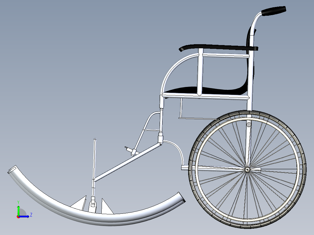 A3003380-爬楼梯轮椅左视图