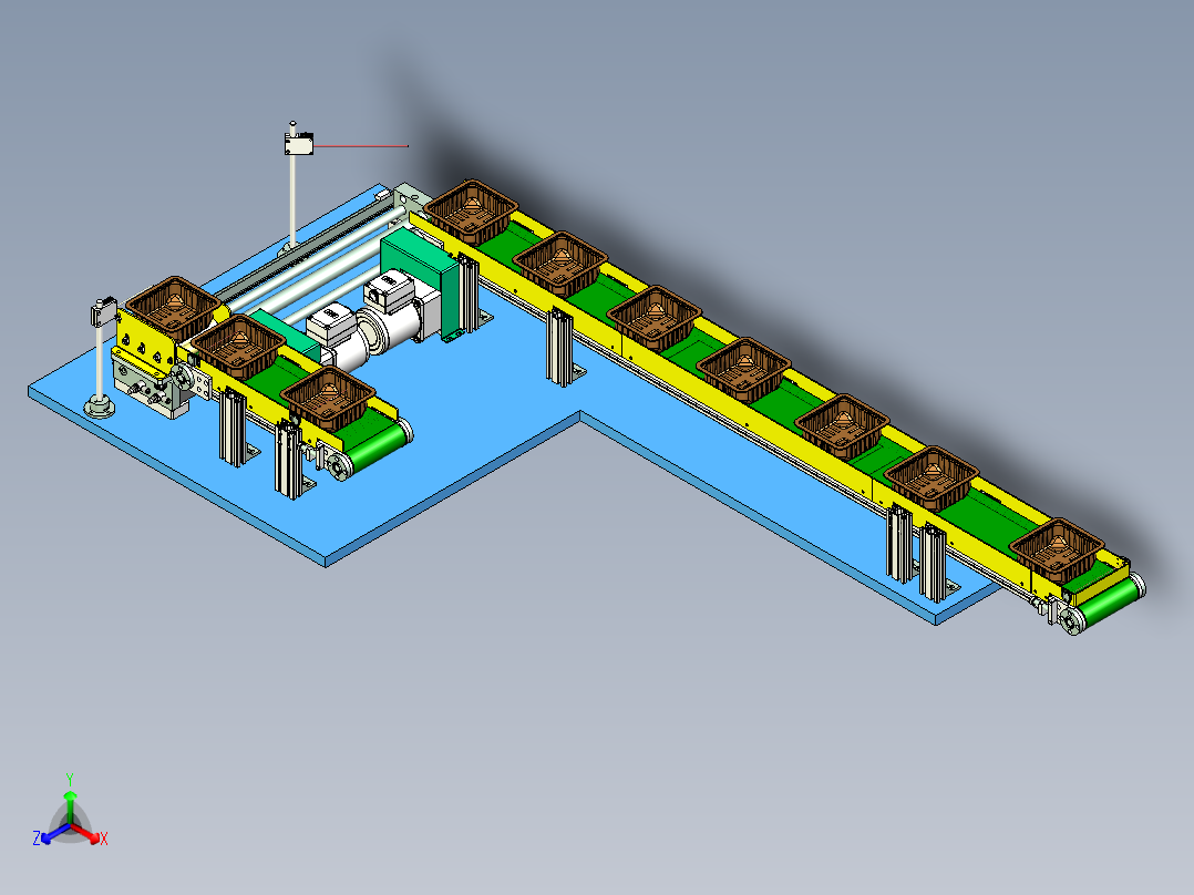 快餐盒移栽输送线设计