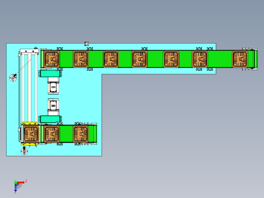 快餐盒移栽输送线设计俯视缩略图
