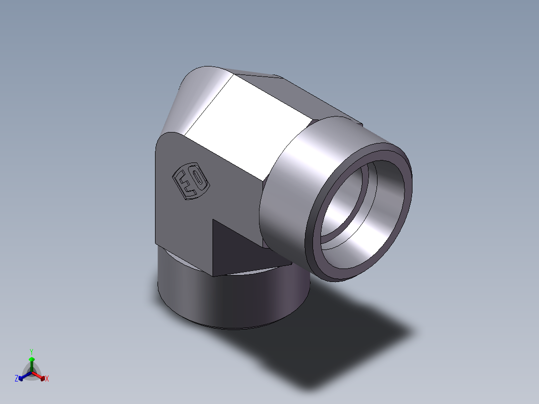 弯接头-W、1C9-26正等轴测图