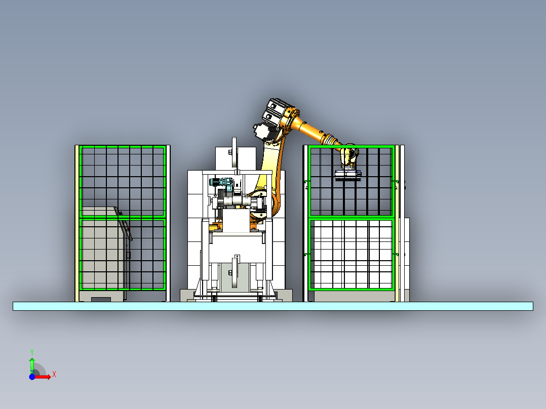 机器人封箱码垛工作站前视图