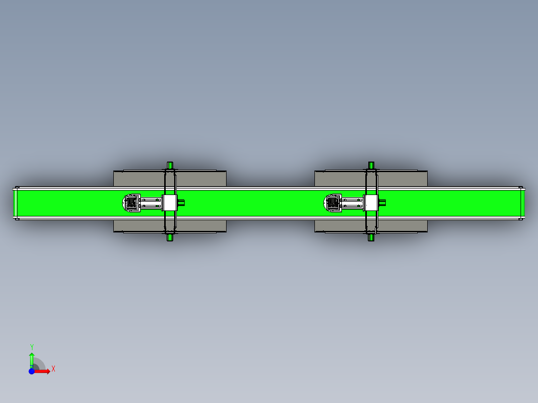 产品的三轴移动视觉检测工作台前视图