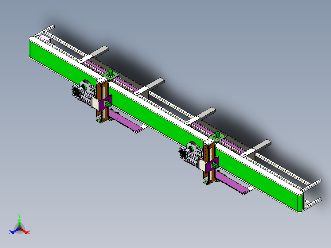 产品的三轴移动视觉检测工作台正等轴测图
