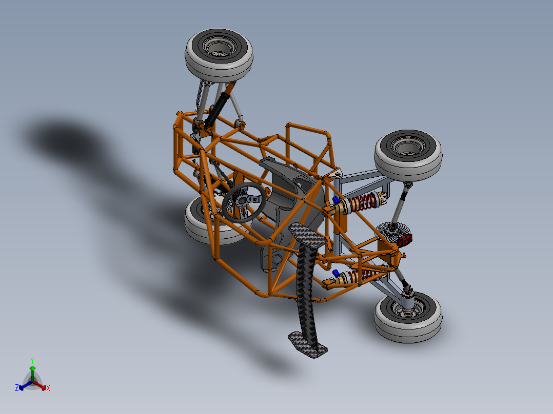 卡丁车 钢管车(75)正等轴测图