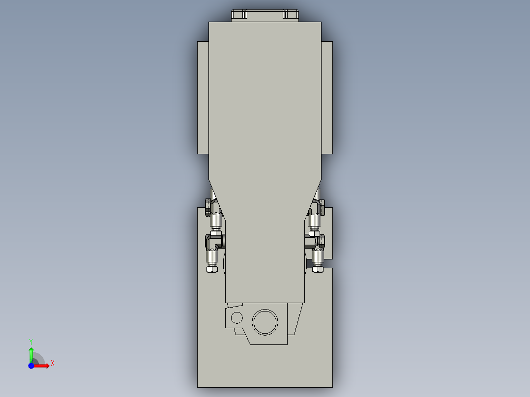 钻削主轴钻削动力头-朝上--钻前视图