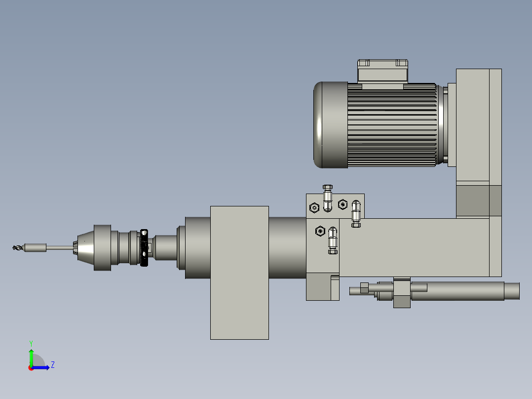 钻削主轴钻削动力头-朝上--钻左视图
