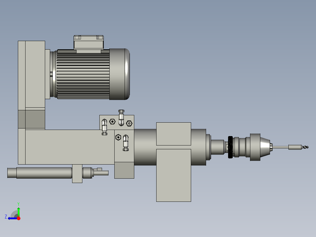 钻削主轴钻削动力头-朝上--钻右视图