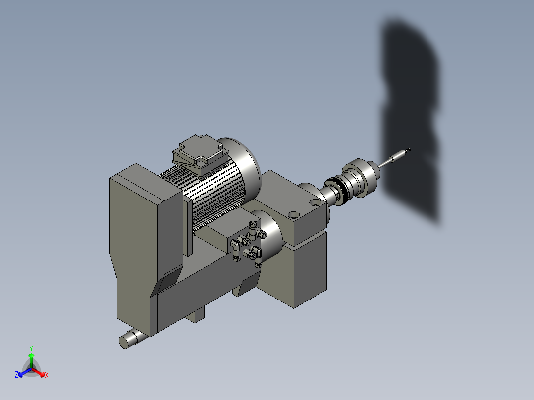 钻削主轴钻削动力头-朝上--钻正等轴测图