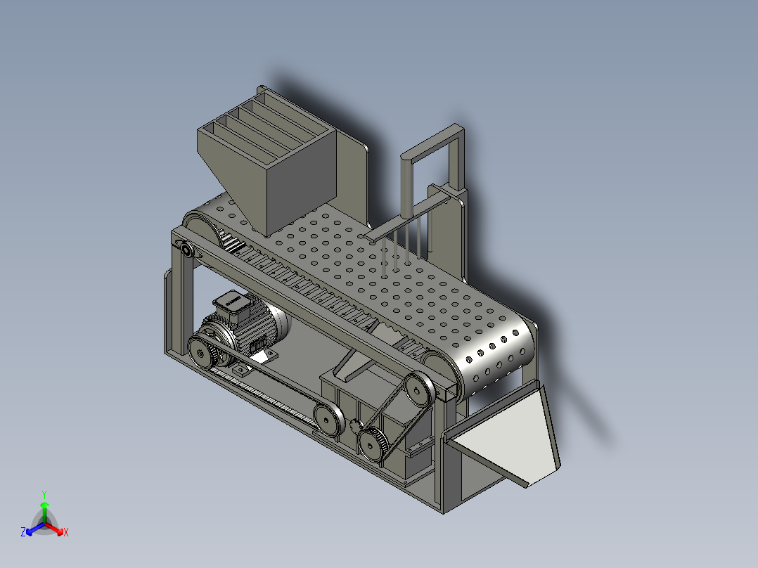 新鲜红枣去核加工设备正等轴测图