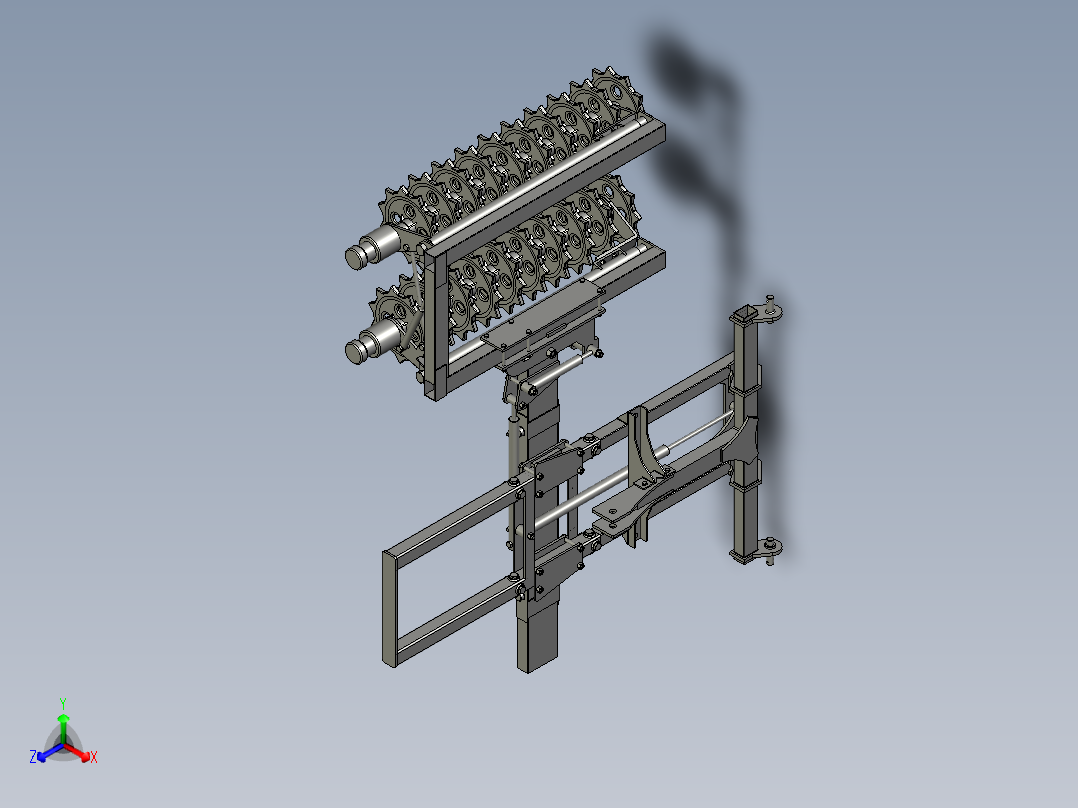 棚架葡萄藤自动切割装置主视图