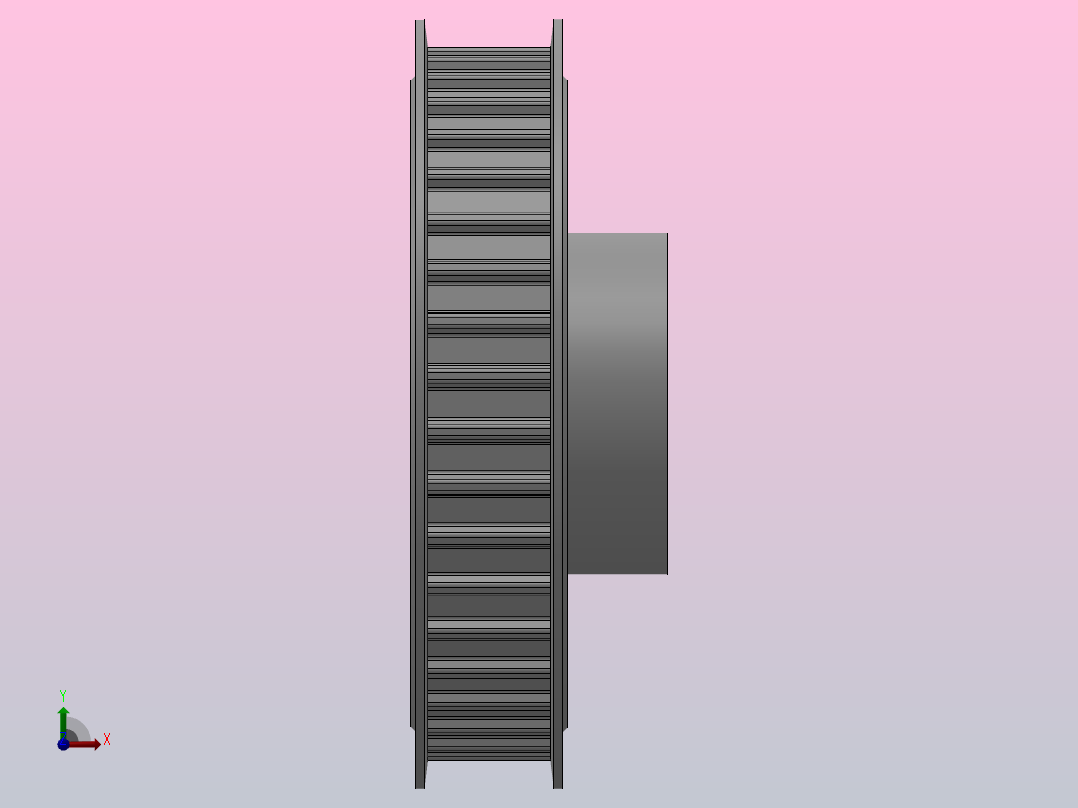 小凸缘型梯形齿同步带轮AT10型_SAT10DC-40-20-dc26-A前视图
