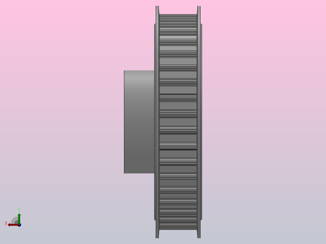 小凸缘型梯形齿同步带轮AT10型_SAT10DC-40-20-dc26-A后视图