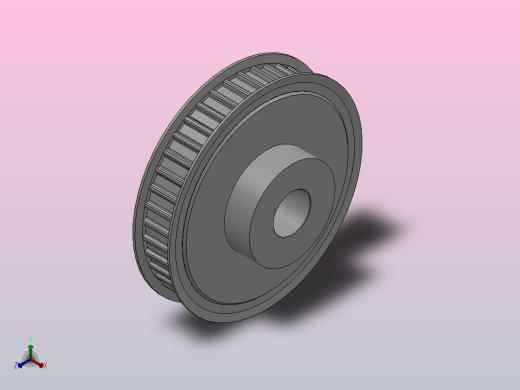 小凸缘型梯形齿同步带轮AT10型_SAT10DC-40-20-dc26-A正等轴测缩略图