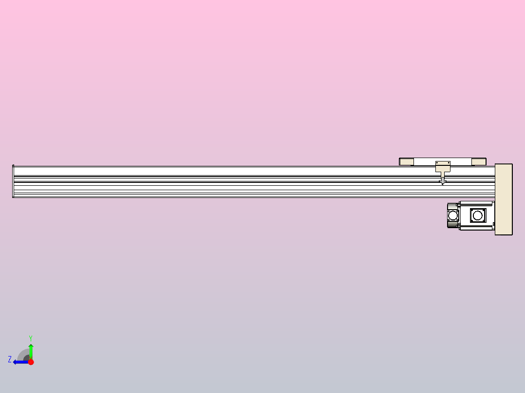 滚珠丝杠直线轴带导轨全封闭TPA-HCR-220D-3210C-L1300-MP-C-P1K-N3右视图