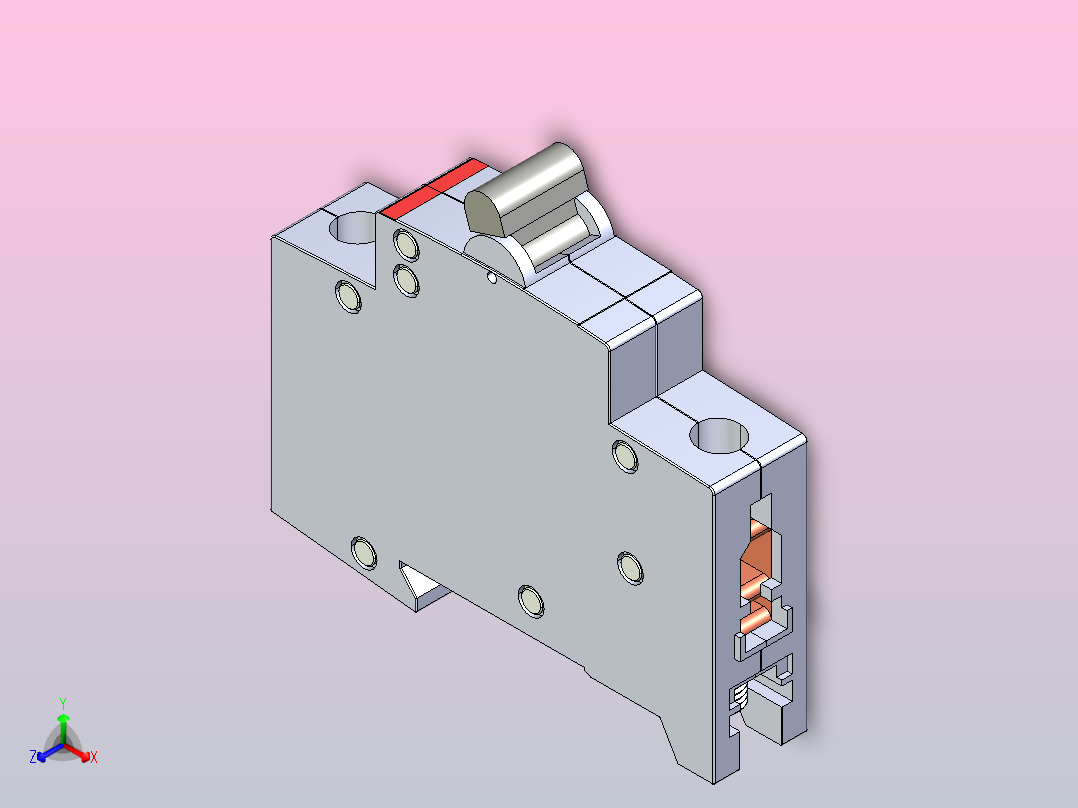 ABB NFB 1P空开断路器正等轴测图