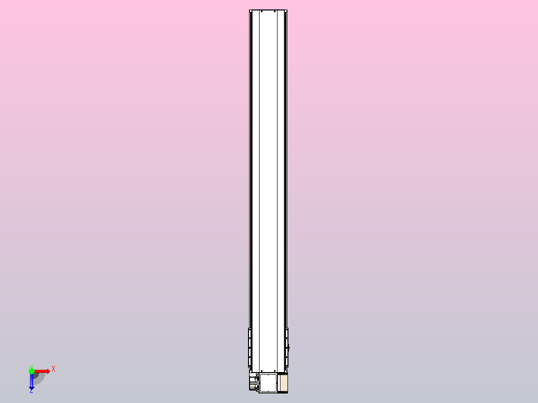 皮带直线轴半封闭可选导轨TPA-HNB-220D-176-L1700-RP-Y-P1K-N3俯视图