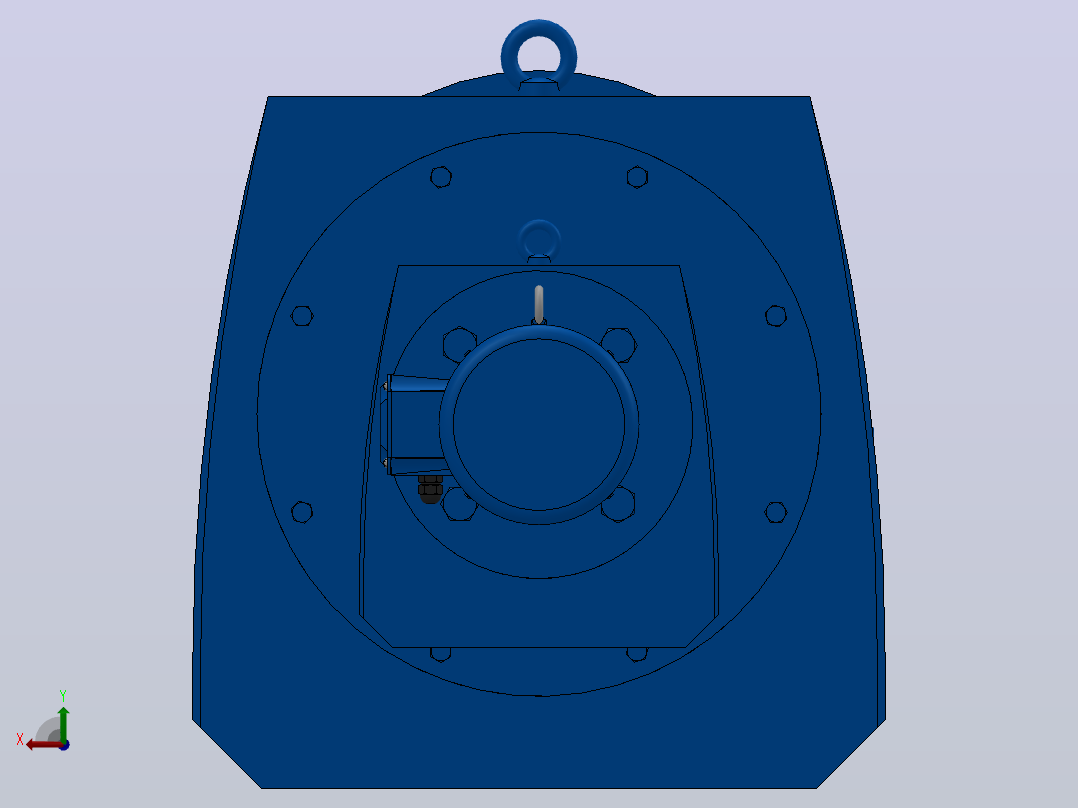 RF167R97法兰轴伸式组合型斜齿轮减速机RF167R97-Y1.1-4P-90S-M1-0°-Φ550后视图
