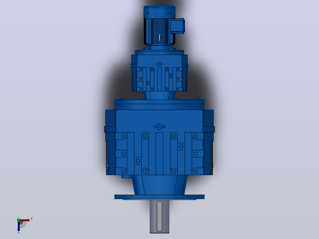 RF167R97法兰轴伸式组合型斜齿轮减速机RF167R97-Y1.1-4P-90S-M1-0°-Φ550俯视图