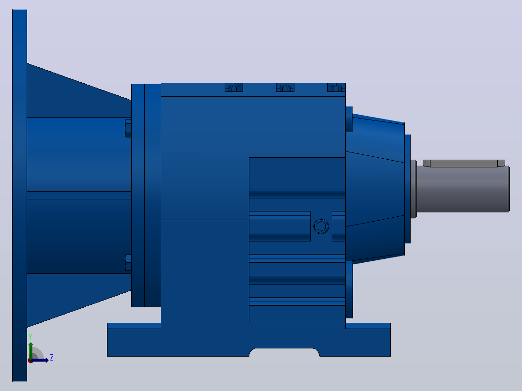 R27ZP斜齿轮减速机R27-3.37-M1-P90左视图