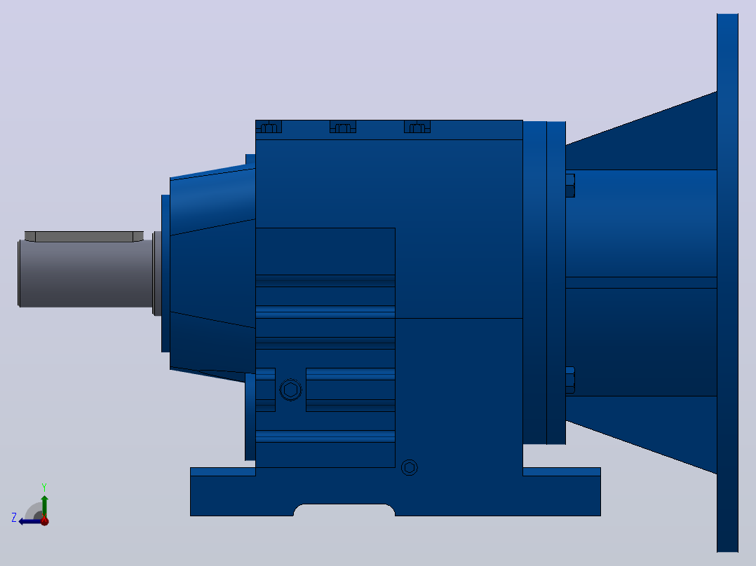 R27ZP斜齿轮减速机R27-3.37-M1-P90右视图