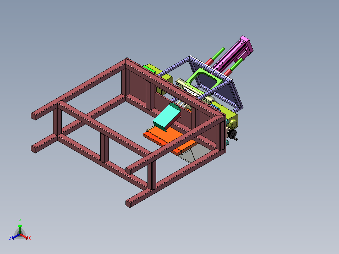 棒料平端面设备sw2020可编辑正等轴测图