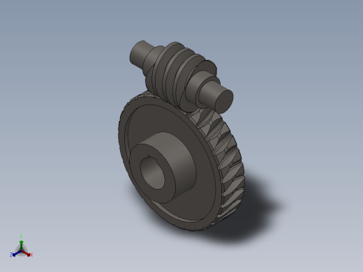 蜗轮蜗杆正等轴测缩略图