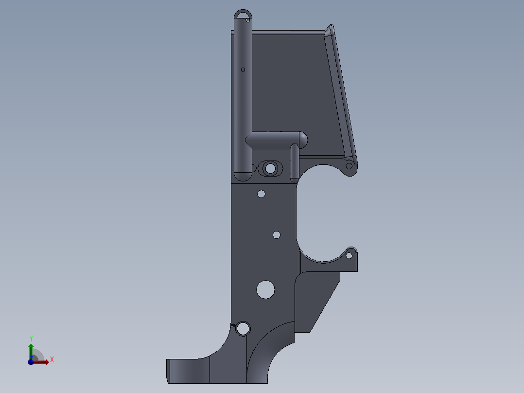 ar15自动步枪机匣3D模型前视图