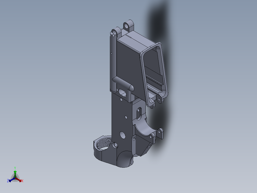 ar15自动步枪机匣3D模型正等轴测图